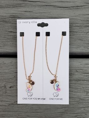 Ivory Ella Gold and Multicolor BFF Butterfly Necklaces 16" + 3" EXT